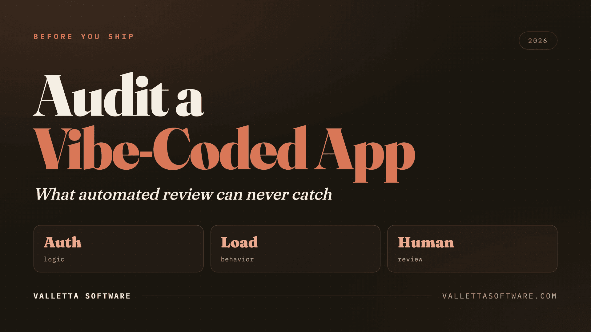 Audit a vibe-coded app before you ship it