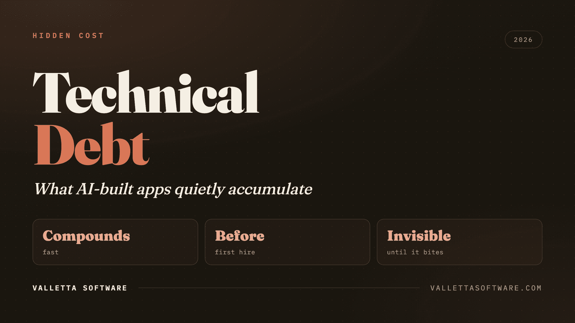 Technical debt in vibe-coded apps: what AI-built apps quietly accumulate