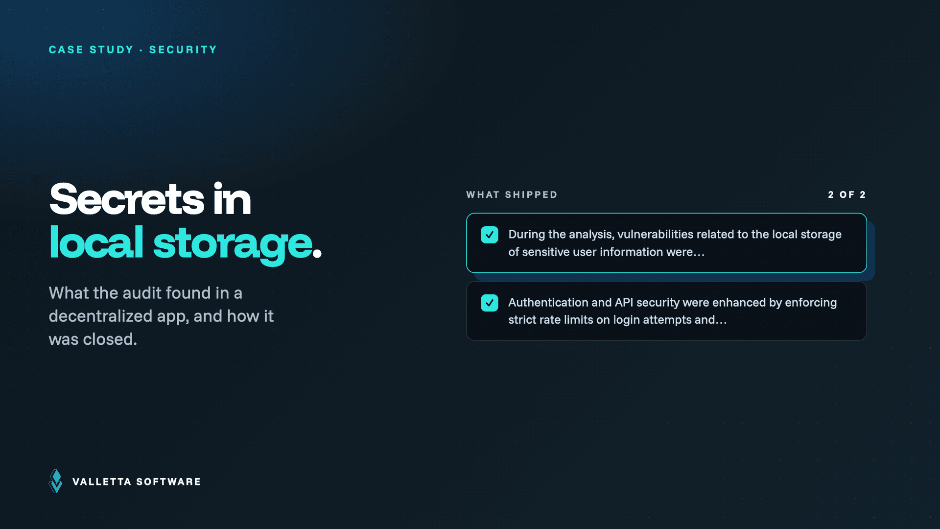 Blockchain Security Audit for a Decentralized Application